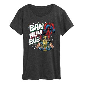 Women's - Marvel - Bah Hum Bub Wolverine And Deadpool Short Sleeve Graphic T-Shirt - 1 of 4