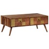 vidaXL Coffee Table Honey Solid Wood 39.4x19.7x15.4 in Decorative Inlays - 2 of 4