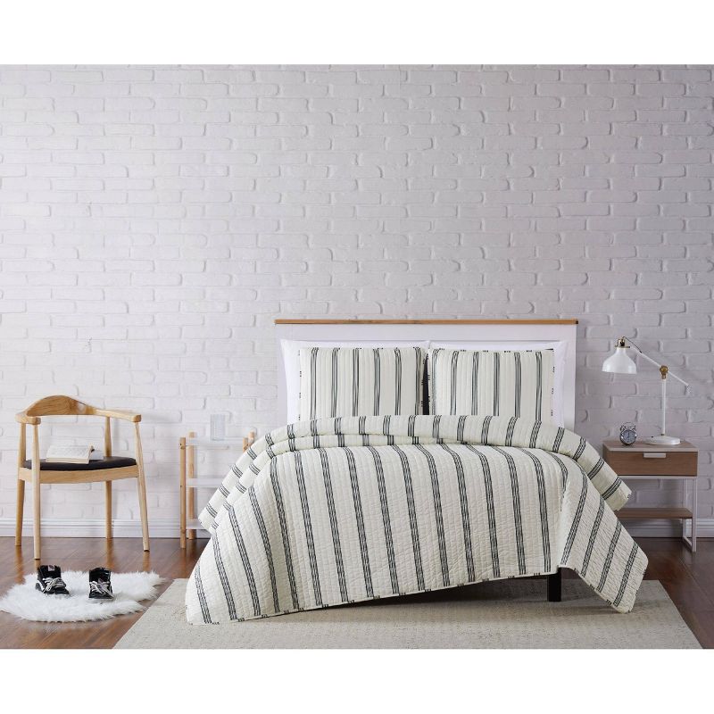 Truly Soft Everyday Millenial Stripe Quilt Set, 1 of 8