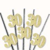 Big Dot of Happiness Gold Glitter 30 Party Straws - No-Mess Real Gold Glitter Cut-Out Numbers & Decorative 30th Birthday Party Paper Straws - 24 Ct - 3 of 4