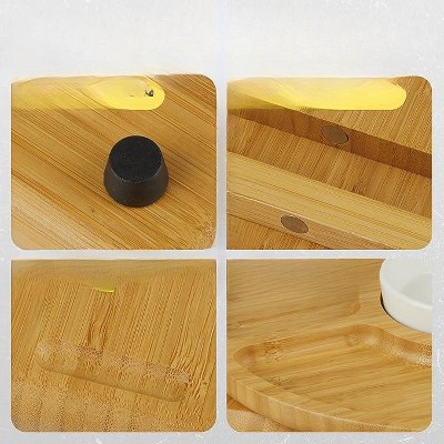 Expandable Bamboo Cheese Board Set with Stainless Steel Utensils