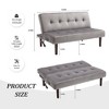 GDFStudio Adonis Foldable Tufted Tech-Cloth Fabric Sleeper Sofa with Charging Port and Adjustable Backrest - 3 of 4