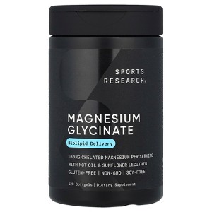 Sports Research Magnesium Glycinate, 120 Softgels (80 mg per Softgel) - 1 of 4