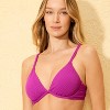 Women's Jacquard Plunge Underwire Bikini Top - Shade & Shore™ Purple - 3 of 4