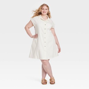 Women's Denim Flouncy Dress - Universal Thread™ - 1 of 3