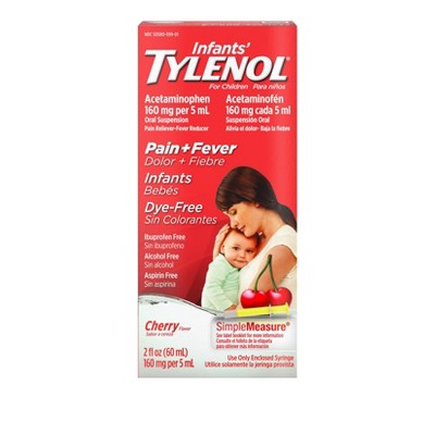 Infants' Tylenol Pain & Fever Reducer Liquid - Acetaminophen - Dye-Free Cherry - 2 fl oz