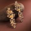SOHI Women's Metallic Flora Drop Earrings - 2 of 4