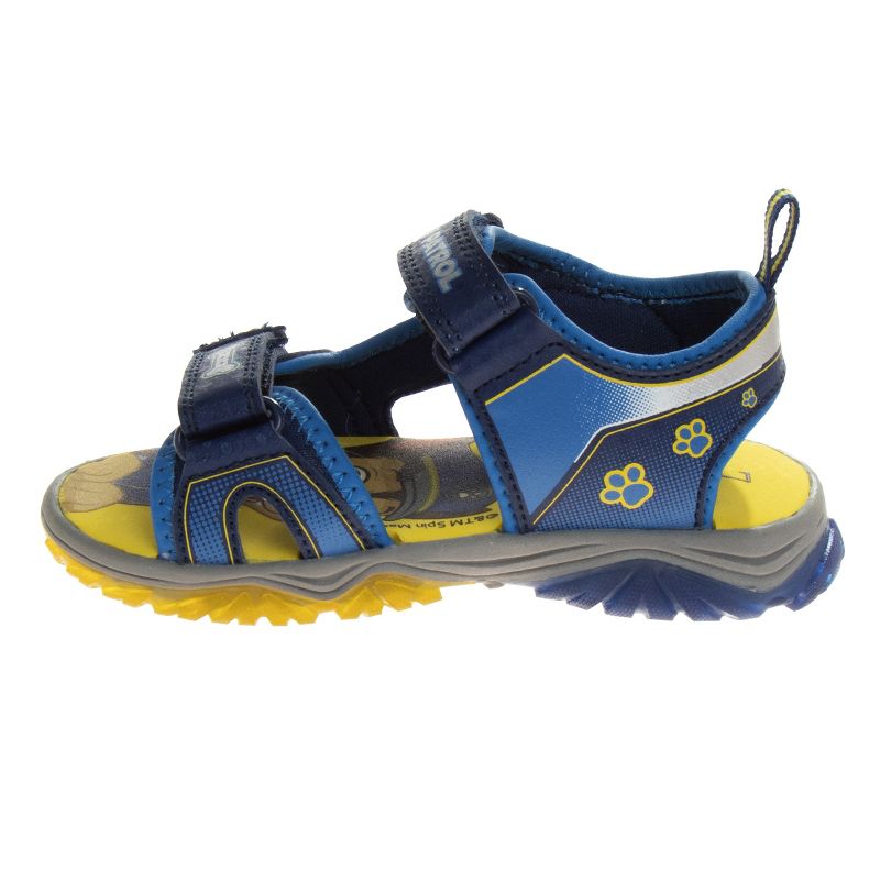 Paw Patrol Chase Marshall Light up Summer Sandals - Hook & Loop Adjustable Strap Open Toe Sandal Water Shoe - Blue (sizes 6-12 Toddler / Little Kid), 3 of 8