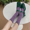 Anna-Kaci Women's 3-Pair Floral Pattern Crew Socks with Scalloped Cuff and Allover Knit Design for Everyday Style - 4 of 4
