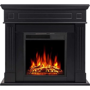 Kismile 43" Electric Fireplace with Mantel,Electric Fireplace TV Stand,Adjustable Realistic LED Flame with Remote Control - 1 of 4