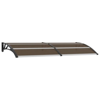 vidaXL Door Canopy Black 94.5"x39.4" PC
