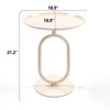 FONTOI Lantern-shaped End Table, Small Round Side Table, Accent Pedestal Table for Living Room Bedroom Corners, White, 18.9"*21.2"*18.9" - 3 of 4