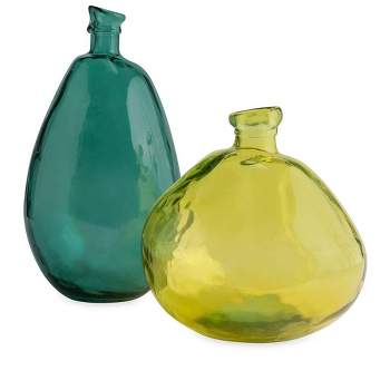 VivaTerra Recycled Glass Balloon Vases, set of 2