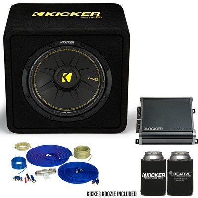 Kicker 12 Inch Comp Bass Package 44VCW122 with CXA4001 and amp wire kit