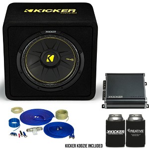 Kicker 12 Inch Comp Bass Package 44VCW122 with CXA4001 and amp wire kit - 1 of 4