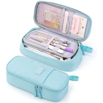 Paaaawaters Durable Pen Pencil Case Big Storage Pen Pouch Bag for School Supplies Office College Teen Girls Adults, Purple
