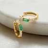 Pure Collection by Ross-Simons 0.20 ct. t.w. Emerald and .11 ct. t.w. Diamond Huggie Hoop Earrings in 14kt Yellow Gold - 2 of 4