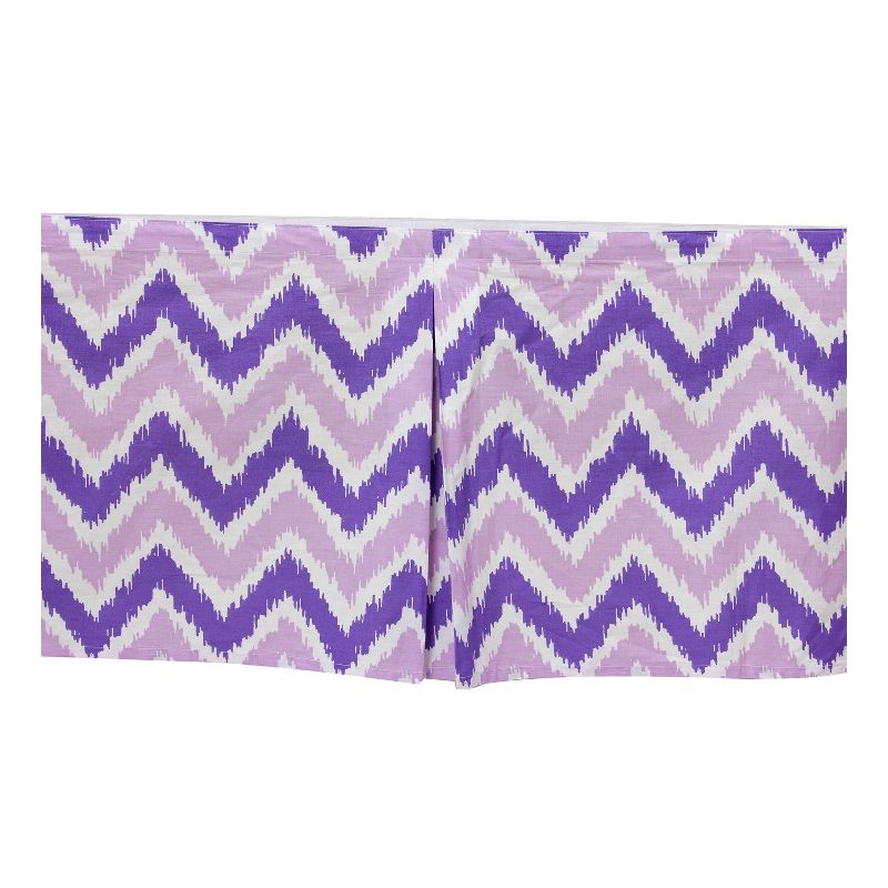 Bacati - MixNMatch Purple Zigzag Crib/Toddler ruffles/skirt, 3 of 4