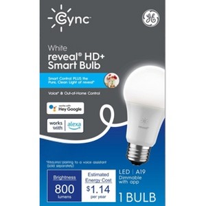 GE CYNC Reveal Smart A19 LED Light Bulbs White - 1 of 4