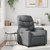 vidaXL Massage Recliner Chair - Gray Faux Leather, Manual Reclining, 6-Point Vibration, Cup Holders, Living Room Seating - 2 of 4