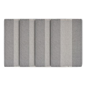HomeRoots 19" Set of Four Gray And White Striped Cotton Placemats - 1 of 4
