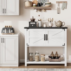31" Entryway Console Table with Storage, Wooden Coffee Bar Cabinet, Narrow Sideboard Buffet Cabinet, Sofa Foyer Table for Entryway Hallway - 1 of 4