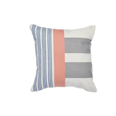 18"x18" Audrina Striped Embroidered Square Throw Pillow - Sure Fit