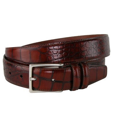 Crookhorndavis Men's Country Polo Bella Croc Print Belt, 42, Tan : Target