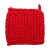 TAG Red Crocheted Cotton Trivet Potholder – 8"x8", Heat-Resistant with Hanging Loop, Machine Washable, Protect Hands and Surfaces Set of 4 - 2 of 4