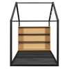 Twin Size Metal House Bed with Bedside Storage Shelves and LED, Montessori Floor Bed Frame with Bookshelf for Kids/Teens Bedroom, No Box Spring Needed - 4 of 4