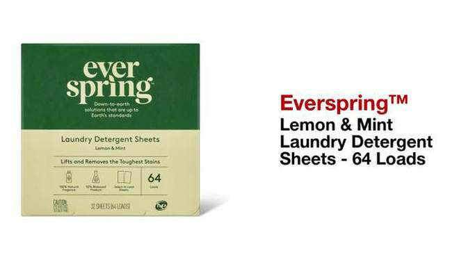 Lemon &#38; Mint Laundry Detergent Sheets - 64 Loads - Everspring&#8482;, 2 of 5, play video