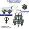 Wagon Cart Garden cart trucks make it easier to transport firewood (green) - 3 of 4