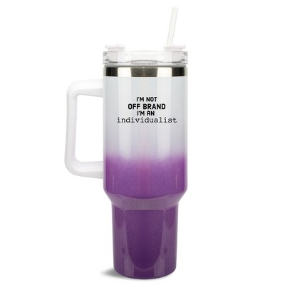 100 North I'm Not Off Brand I'm Individualist 40 oz. Stainless Steel, Large Water Bottle Coffee Mug, Spill & Leak Resistant, Thermal Travel Tumbler