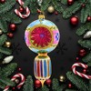 Huras Family 8.0 Inch Merry & Bright Holiday Jewel Fluted Drop Ball Reflector Tree Ornaments - 3 of 3