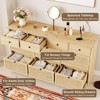 Brafab 10 Drawer Rattan Dresser for Bedrroom, 59" Wide Natural Wood Dressers, Long Boho Chest of Drawers, Mid-Century Light Oak Dresser TV Stand - 3 of 4