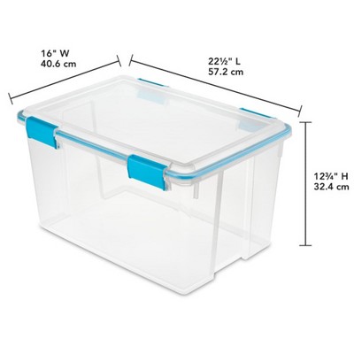 54 Quart Clear Plastic Stackable Storage Bins with Latch Lids