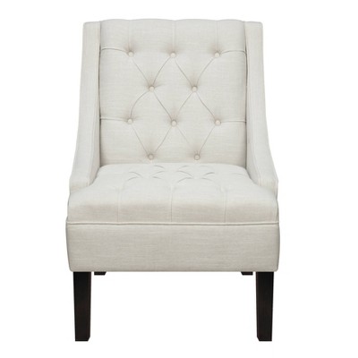 Button Tufted Accent Chair Avanti Powder White - HomeFare