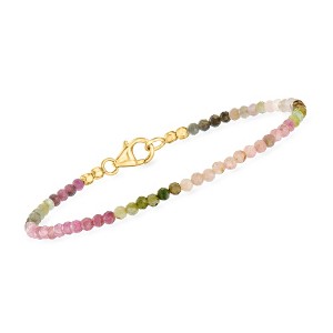 Ross-Simons 12.00 ct. t.w. Multicolored Tourmaline Bead Bracelet in 18kt Gold Over Sterling - 1 of 3