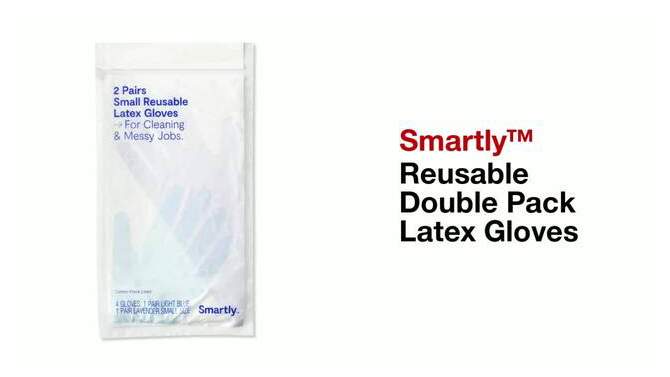 Reusable Double Pack Latex Gloves - Smartly™, 2 of 5, play video