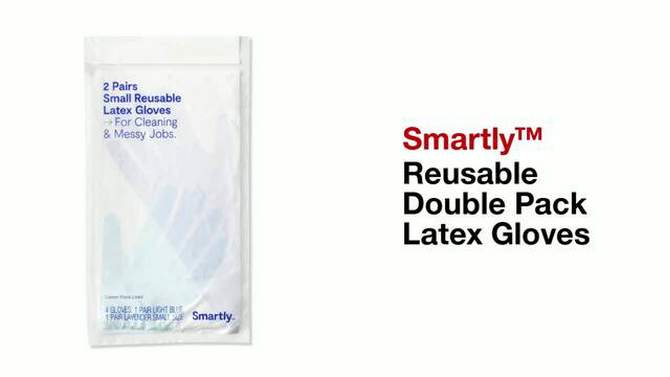 Reusable Double Pack Latex Gloves - Smartly™, 2 of 7, play video