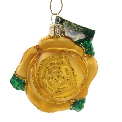 Old World Christmas 3.0" Yellow Rose Flowers Nature  -  Tree Ornaments