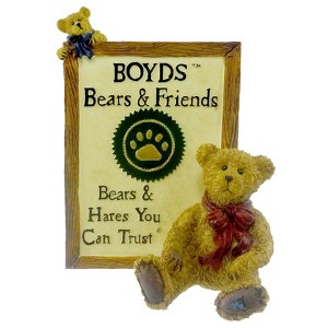 Boyds Bears Resin 5.0 Inch Malcolm With Friend Sign Bearstone Animal Figurines - 1 of 3