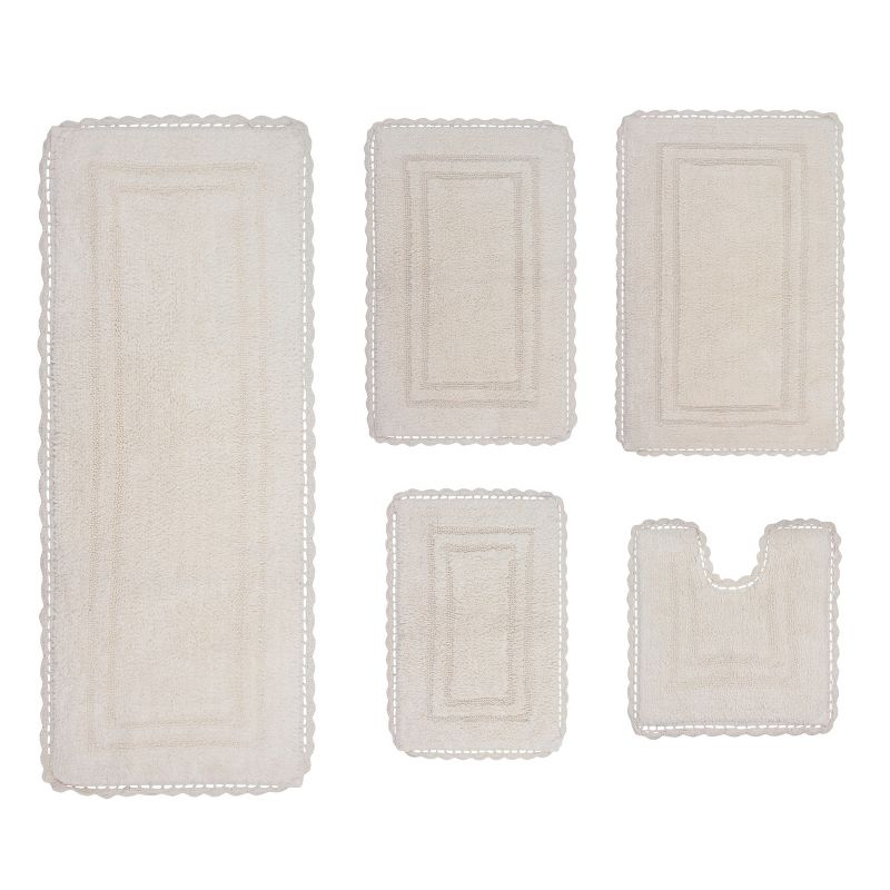 Casual Elegence Collection Cotton Reversible Tufted Set of 5 Bath Rug Set - Home Weavers, 2 of 5