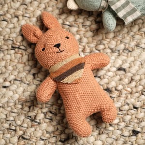 Ruvalino Baby and Toddler Learning Toys Handmade Cotton Baby Bunny Plush Toy for Comfort and Playtime, Peach, 16"*10"*1" - 1 of 4