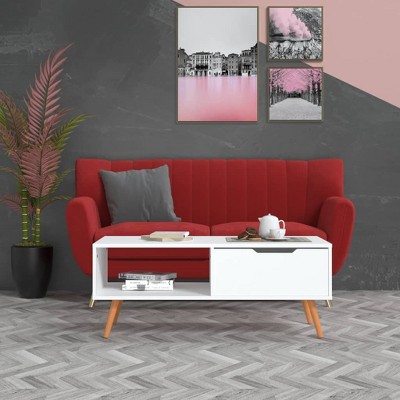 vidaXL Coffee Table White Engineered wood, MDF Medium Coffee Table