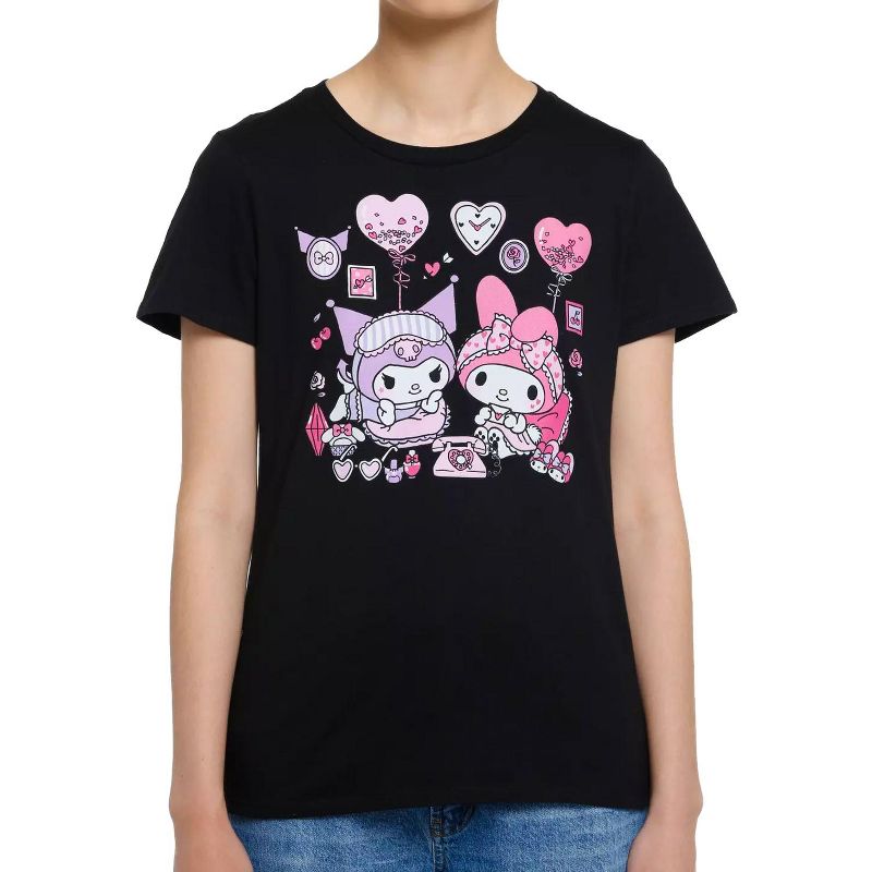 Women's Hello Kitty and Friends My Melody and Kuromi Slumber Party T-Shirt Adult, 2 of 5