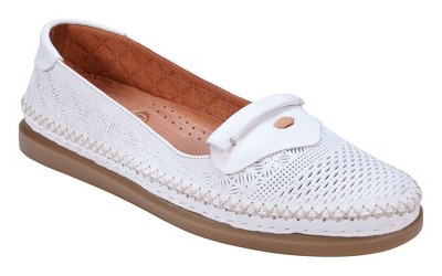 Cools 21 Ginger Perforated Memory Foam Leather Flats