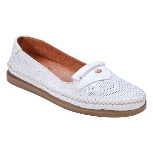 Cools 21 Ginger Perforated Memory Foam Leather Flats - 1 of 4