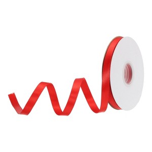 Unique Bargains Polyester Soft Decorative Cake Box Gift Wrapping Ribbon 3/8" x 25 Yard Red - 1 of 4