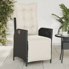 vidaXL Reclining Patio Chairs 2 pcs with Footrest Black Poly Rattan - 3 of 4